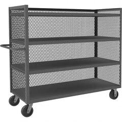 Durham - 3,000 Lb Capacity 4-Shelf 3-Sided Mesh Truck - Exact Tool & Supply