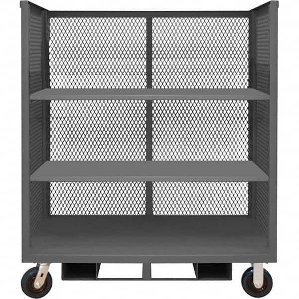 Durham - 3,600 Lb Capacity 3-Shelf 3-Sided Mesh Truck - Exact Tool & Supply