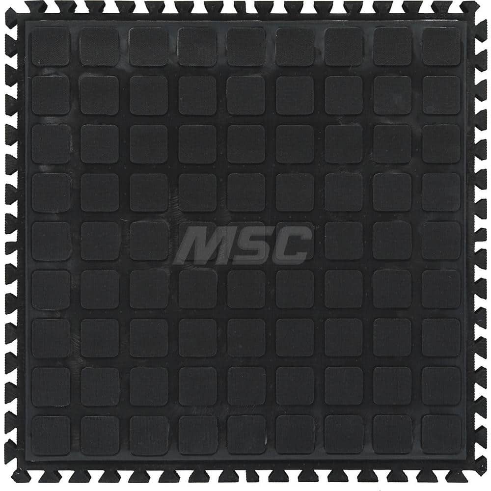 M + A Matting - Anti-Fatigue Matting; Dry or Wet Environment: Dry ; Length (Inch): 18 ; Length (Feet): 1.5 ; Width (Inch): 18 ; Thickness (Inch): 3/4 ; Surface Pattern: Raised Squares - Exact Tool & Supply