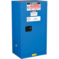 Justrite - 1 Door 1 Shelf 15 Gal Space Saver Safety Cabinet for Flammable Substances - Exact Tool & Supply