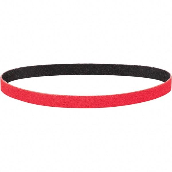 Dynabrade - 1" Wide x 18" OAL, 120 Grit, Ceramic Abrasive Belt - Ceramic, Coated, Y Weighted Cloth Backing, Wet/Dry - Exact Tool & Supply