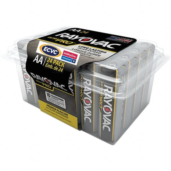 Ability One - Batteries; Type: Standard ; Battery Size: AA; AA ; Battery Chemistry: Alkaline ; Voltage: 1.50 ; Rechargeable: Disposable ; Terminal Style: Flat - Exact Tool & Supply