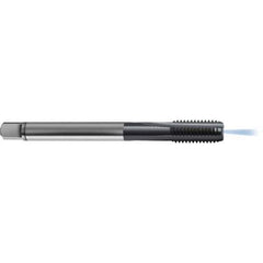 Guhring - M10x1.50 Metric 3 Flute 6HX Bottoming Spiral Flute Tap - High Speed Steel, TiCN Finish, 100mm OAL, Right Hand Flute, Right Hand Thread, D5/D6, Series 4165 - Exact Tool & Supply