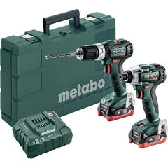 Metabo - Cordless Tool Combination Kits Voltage: 12 Tools: 1/4" Hex Compact Brushless Impact Driver; Compact Brushless Hammer Drill/Driver - Exact Tool & Supply