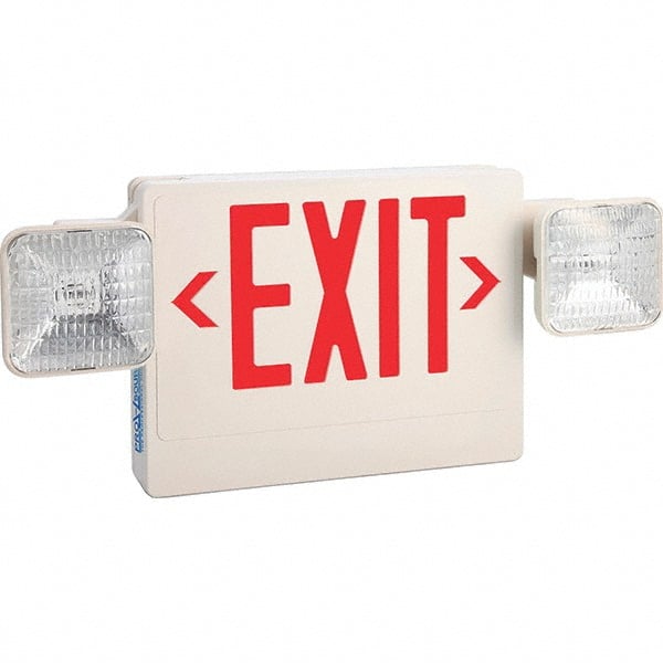 PRO-SOURCE - Combination Exit Signs Mounting Type: Ceiling Mount; Wall Mount Number of Faces: 1 - Exact Tool & Supply