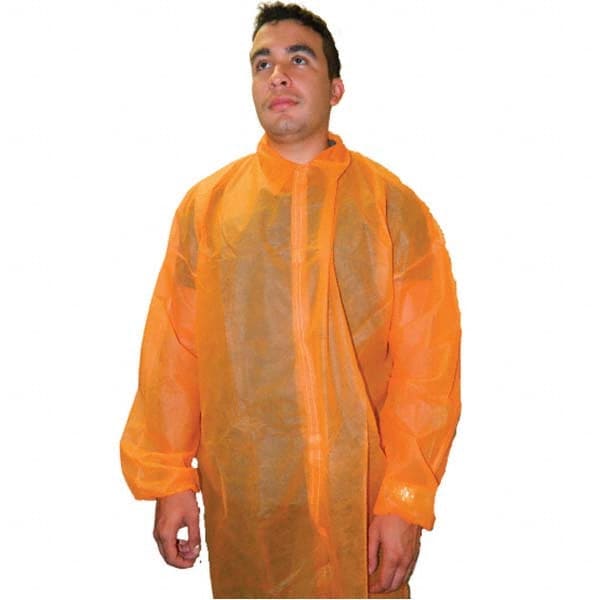 Keystone Safety - Pack of (30) Size 2XL Orange Lab Coat - Exact Tool & Supply