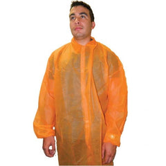 Keystone Safety - Pack of (30) Size 2XL Orange Lab Coat - Exact Tool & Supply