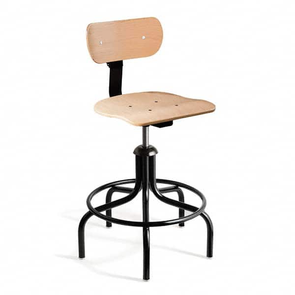 Bevco - 22 to 27" High Adjustable Height Swivel Stool - Exact Tool & Supply