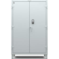 StrongHold - Storage Cabinets; Type: Locking ; Width (Inch): 48 ; Depth (Inch): 24 ; Height (Inch): 78 ; Number of Shelves: 4 ; Material: Steel - Exact Tool & Supply