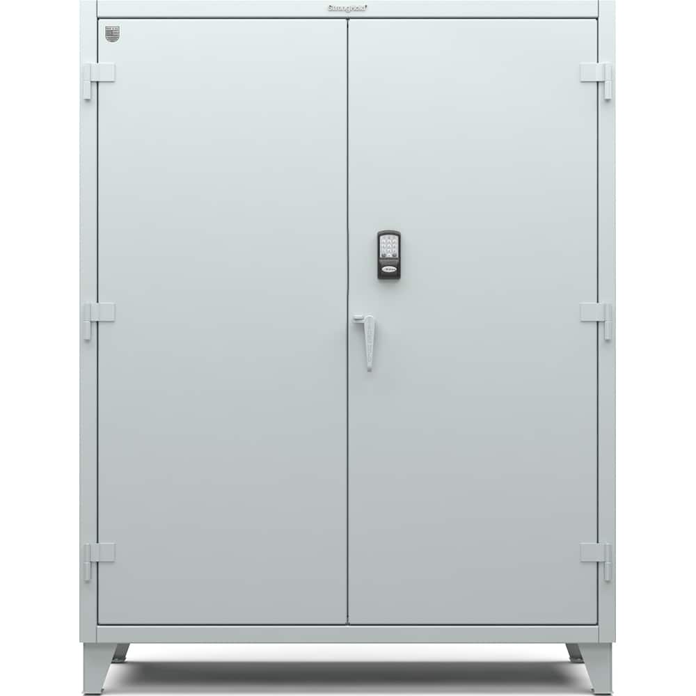 StrongHold - Storage Cabinets; Type: Locking ; Width (Inch): 60 ; Depth (Inch): 24 ; Height (Inch): 78 ; Number of Shelves: 4 ; Material: Steel - Exact Tool & Supply