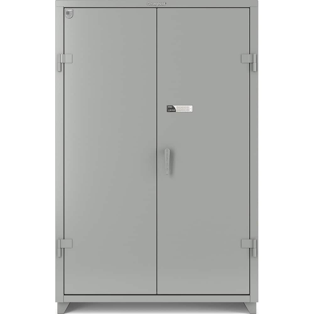 StrongHold - Storage Cabinets; Type: Locking ; Width (Inch): 48 ; Depth (Inch): 24 ; Height (Inch): 78 ; Number of Shelves: 4 ; Material: Steel - Exact Tool & Supply
