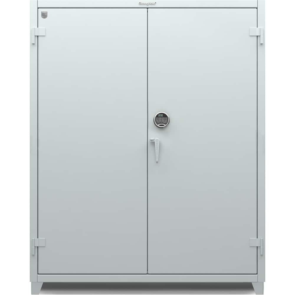 StrongHold - Storage Cabinets; Type: Locking ; Width (Inch): 60 ; Depth (Inch): 24 ; Height (Inch): 75 ; Number of Shelves: 3 ; Material: Steel - Exact Tool & Supply