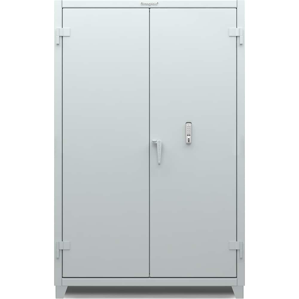 StrongHold - Storage Cabinets; Type: Locking ; Width (Inch): 48 ; Depth (Inch): 24 ; Height (Inch): 75 ; Number of Shelves: 3 ; Material: Steel - Exact Tool & Supply