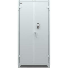 StrongHold - Storage Cabinets; Type: Locking ; Width (Inch): 36 ; Depth (Inch): 24 ; Height (Inch): 75 ; Number of Shelves: 3 ; Material: Steel - Exact Tool & Supply