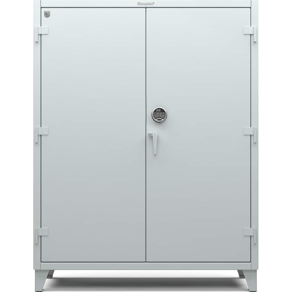 StrongHold - Storage Cabinets; Type: Locking ; Width (Inch): 60 ; Depth (Inch): 24 ; Height (Inch): 78 ; Number of Shelves: 4 ; Material: Steel - Exact Tool & Supply