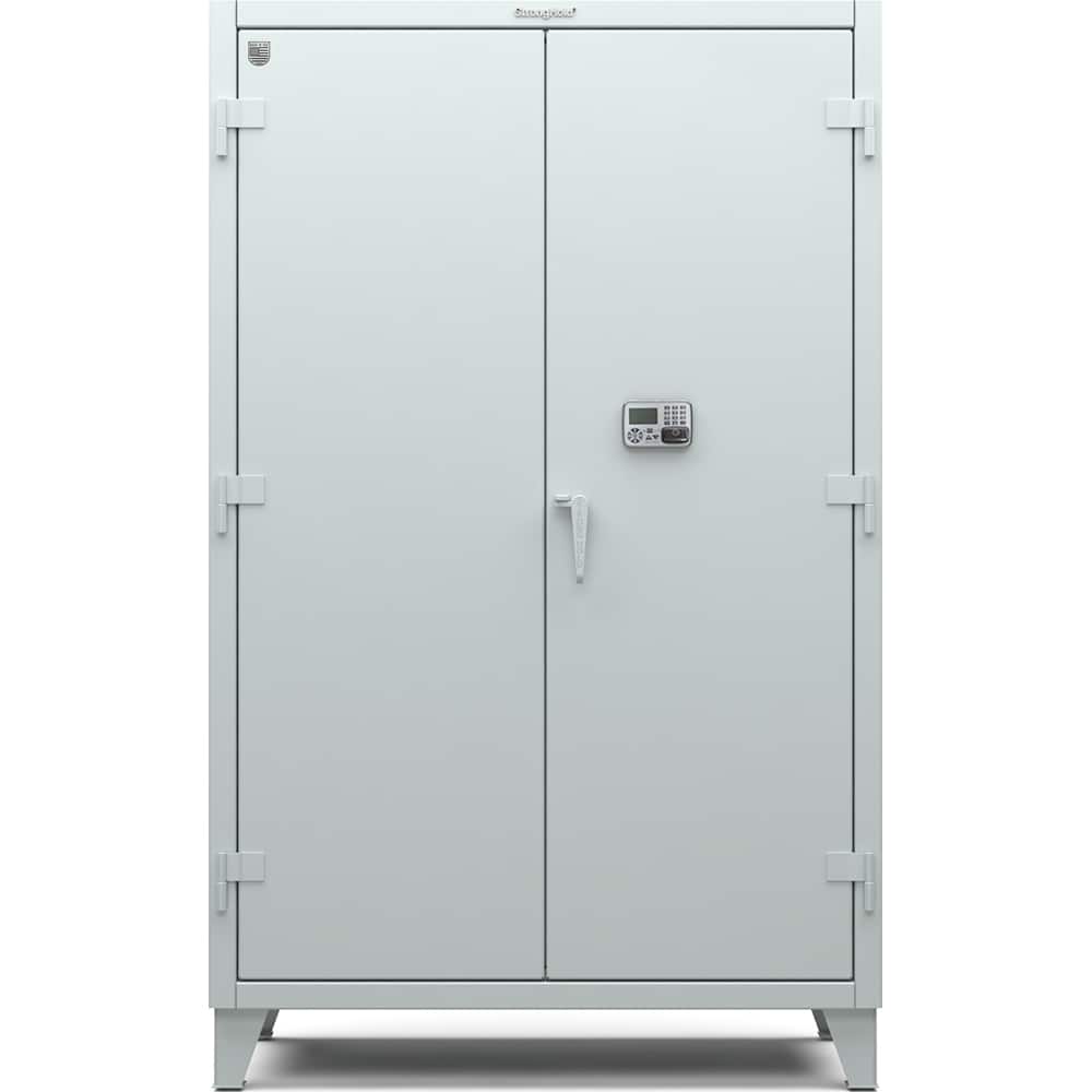 StrongHold - Storage Cabinets; Type: Locking ; Width (Inch): 48 ; Depth (Inch): 24 ; Height (Inch): 78 ; Number of Shelves: 4 ; Material: Steel - Exact Tool & Supply