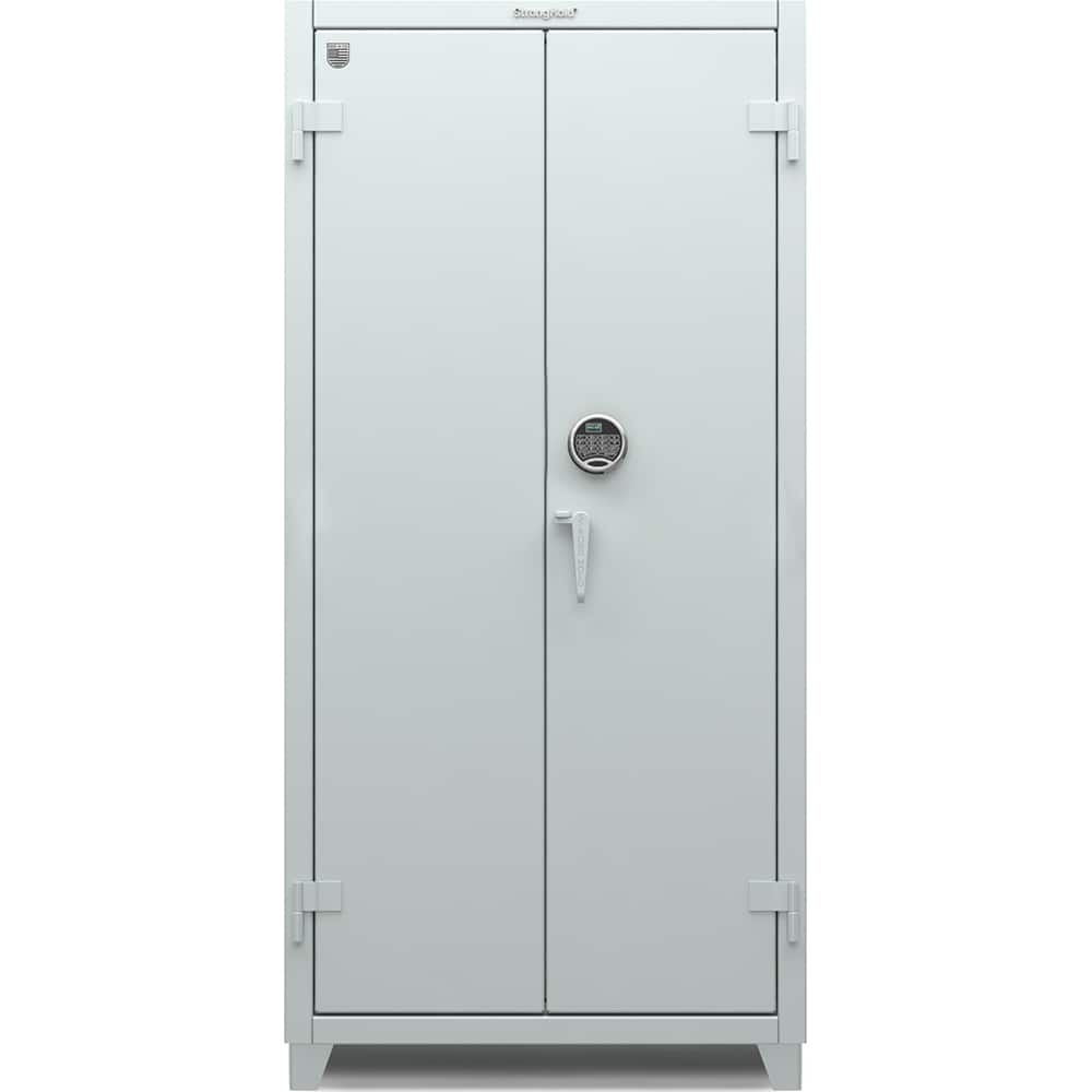 StrongHold - Storage Cabinets; Type: Locking ; Width (Inch): 36 ; Depth (Inch): 24 ; Height (Inch): 75 ; Number of Shelves: 3 ; Material: Steel - Exact Tool & Supply