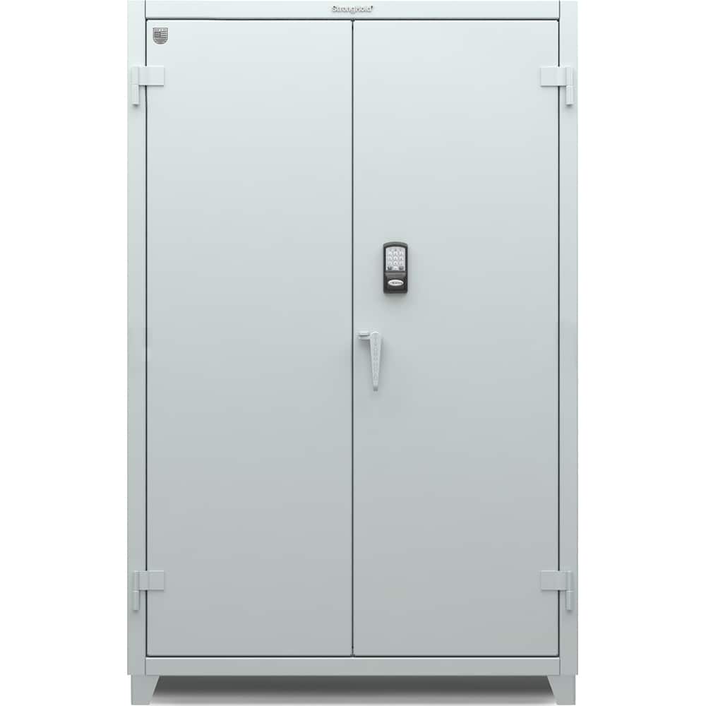 StrongHold - Storage Cabinets; Type: Locking ; Width (Inch): 48 ; Depth (Inch): 24 ; Height (Inch): 75 ; Number of Shelves: 3 ; Material: Steel - Exact Tool & Supply