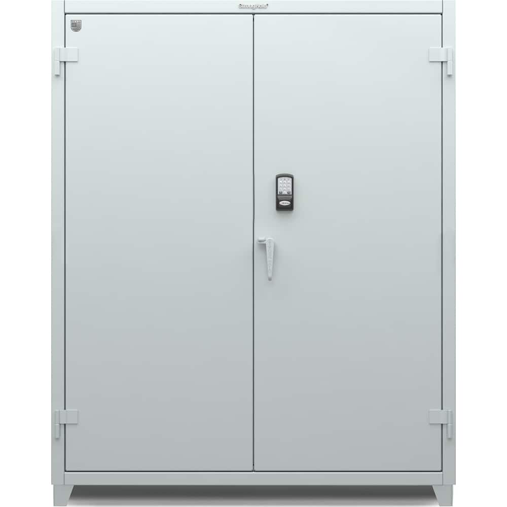 StrongHold - Storage Cabinets; Type: Locking ; Width (Inch): 60 ; Depth (Inch): 24 ; Height (Inch): 75 ; Number of Shelves: 3 ; Material: Steel - Exact Tool & Supply
