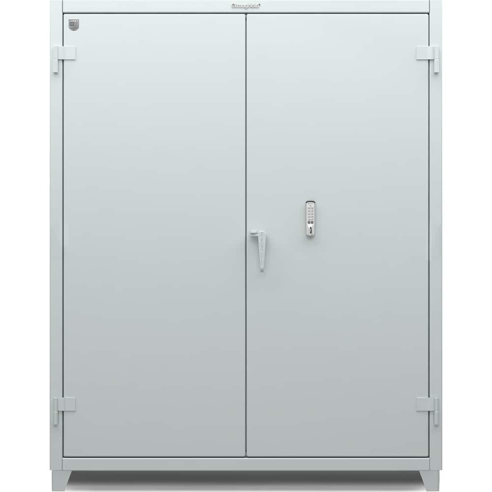 StrongHold - Storage Cabinets; Type: Locking ; Width (Inch): 60 ; Depth (Inch): 24 ; Height (Inch): 75 ; Number of Shelves: 3 ; Material: Steel - Exact Tool & Supply