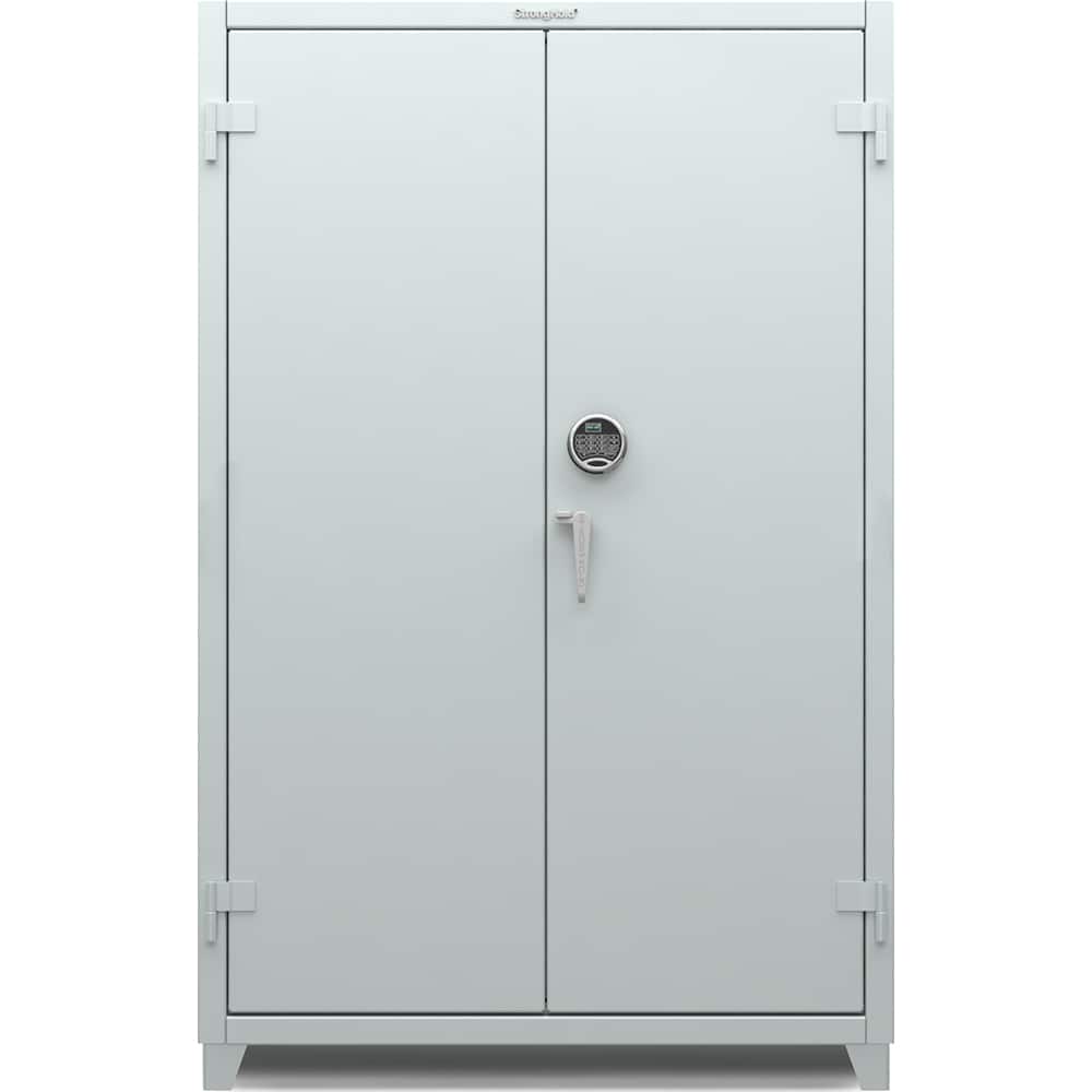 StrongHold - Storage Cabinets; Type: Locking ; Width (Inch): 48 ; Depth (Inch): 24 ; Height (Inch): 75 ; Number of Shelves: 3 ; Material: Steel - Exact Tool & Supply