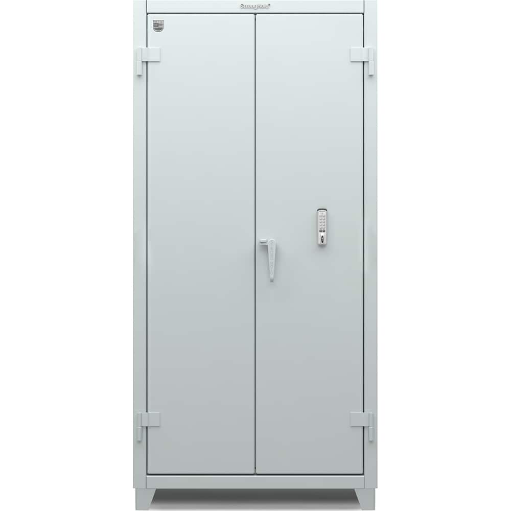 StrongHold - Storage Cabinets; Type: Locking ; Width (Inch): 36 ; Depth (Inch): 24 ; Height (Inch): 75 ; Number of Shelves: 3 ; Material: Steel - Exact Tool & Supply