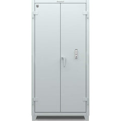 StrongHold - Storage Cabinets; Type: Locking ; Width (Inch): 36 ; Depth (Inch): 24 ; Height (Inch): 75 ; Number of Shelves: 3 ; Material: Steel - Exact Tool & Supply