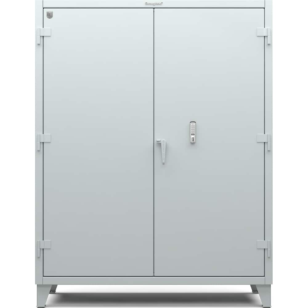 StrongHold - Storage Cabinets; Type: Locking ; Width (Inch): 60 ; Depth (Inch): 24 ; Height (Inch): 72 ; Number of Shelves: 4 ; Material: Steel - Exact Tool & Supply