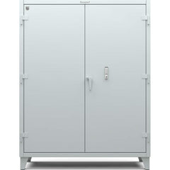 StrongHold - Storage Cabinets; Type: Locking ; Width (Inch): 60 ; Depth (Inch): 24 ; Height (Inch): 72 ; Number of Shelves: 4 ; Material: Steel - Exact Tool & Supply