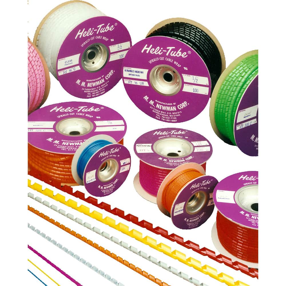 MM Newman - Cable Sleeves; Sleeve Type: Spiral Bundling; Expandable; Wire & Hose Harness; Automotive; Wrap-around; Spiral Wrap ; Inside Diameter (Decimal Inch): .62 ; Inside Diameter (Inch): .62 ; Color: Orange Day-Glo ; Resistance Features: Acid Resista - Exact Tool & Supply