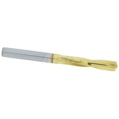 Screw Machine Length Drill Bit: 0.1719″ Dia, 135 °, Solid Carbide TiN Finish, Right Hand Cut, Spiral Flute, Straight-Cylindrical Shank