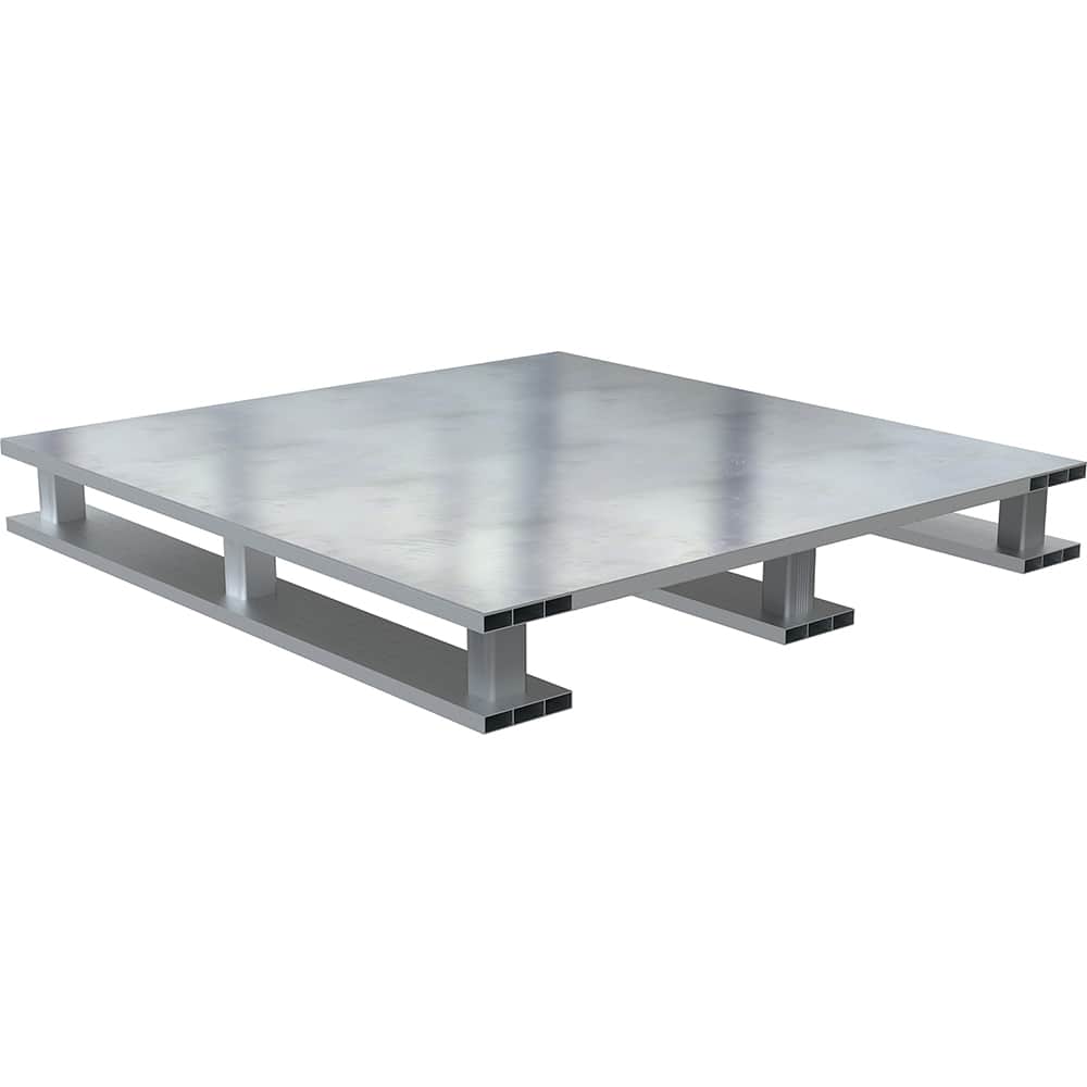 Vestil - Pallets; Type: Half Pallet ; Length (Decimal Inch): 24.0000 ; Width (Decimal Inch): 24.0000 ; Height (Decimal Inch): 5.000000 ; Static Load Capacity (Lb.): 4000.00 ; Color: Silver - Exact Tool & Supply