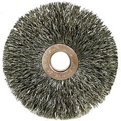 ‎1-1/2″ Small Diameter Crimped Wire Wheel, .005″ Stainless Steel Fill, 3/8″ Arbor Hole - Exact Tool & Supply