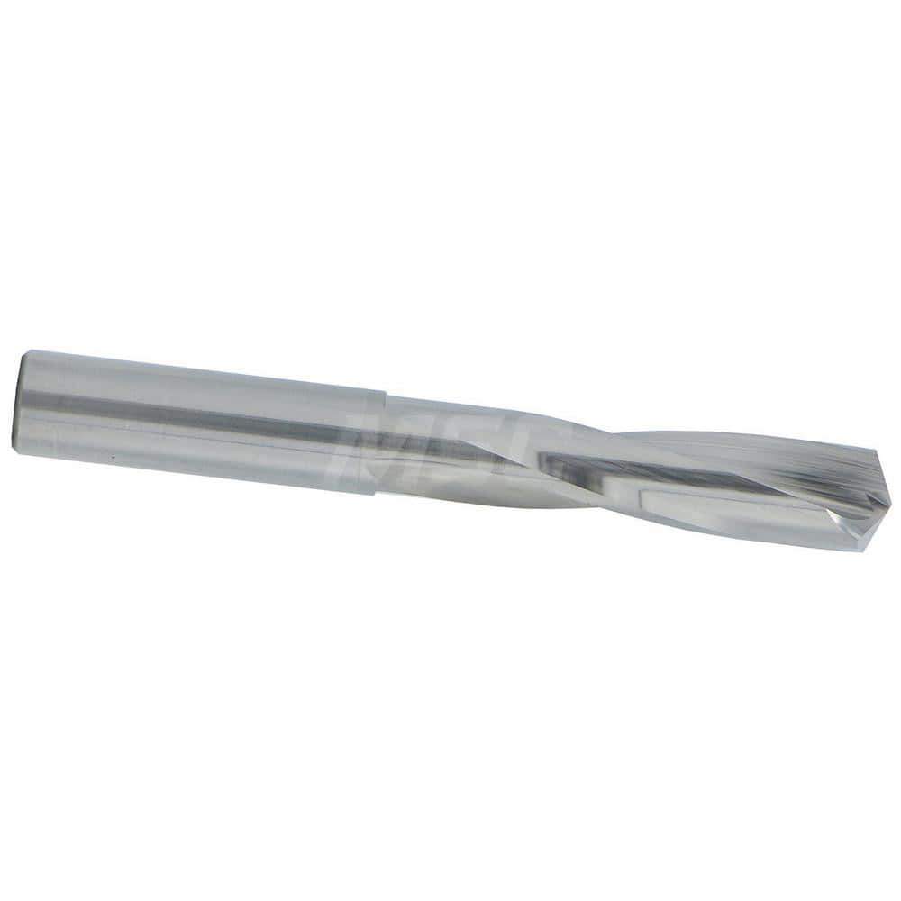 Screw Machine Length Drill Bit: 0.413″ Dia, 135 °, Solid Carbide Bright/Uncoated, Right Hand Cut, Straight-Cylindrical Shank