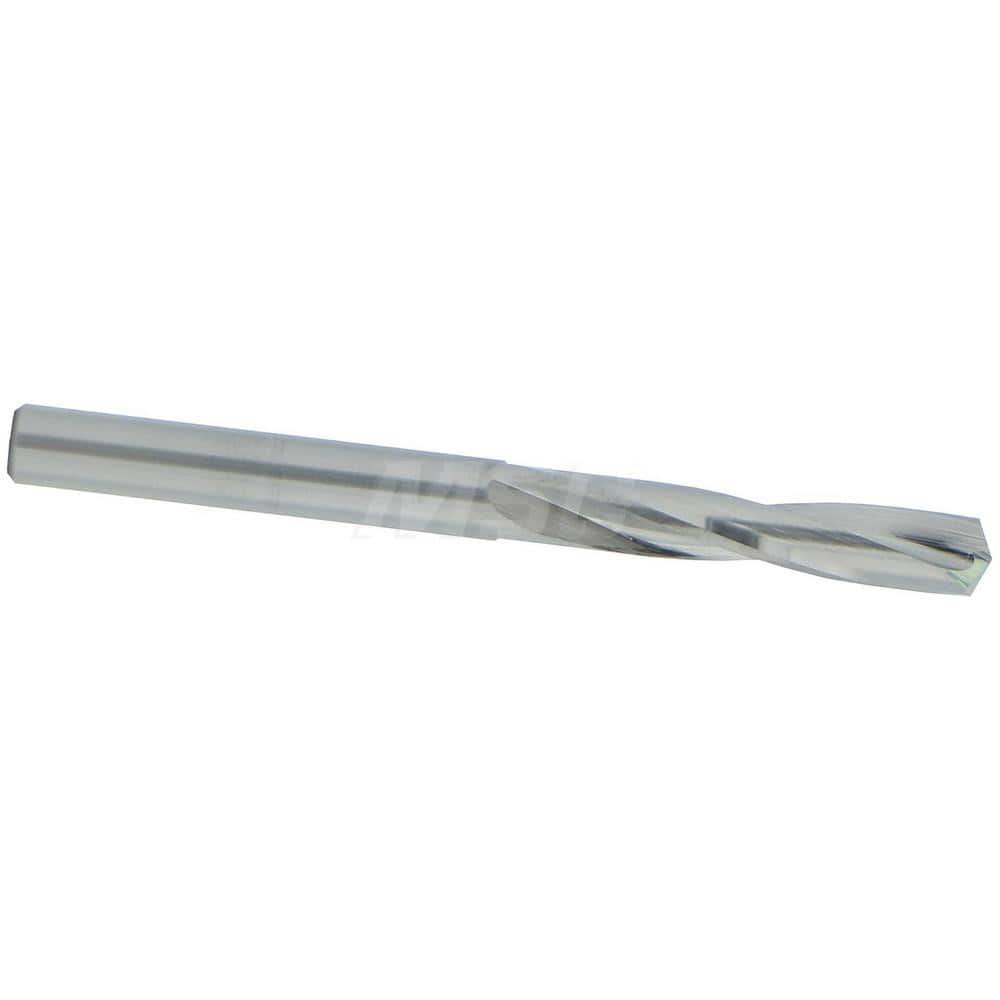 Screw Machine Length Drill Bit: 0.185″ Dia, 135 °, Solid Carbide Bright/Uncoated, Right Hand Cut, Straight-Cylindrical Shank