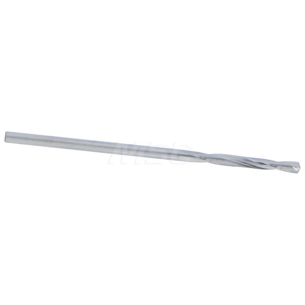 Screw Machine Length Drill Bit: 0.152″ Dia, 135 °, Solid Carbide Bright/Uncoated, Right Hand Cut, Straight-Cylindrical Shank