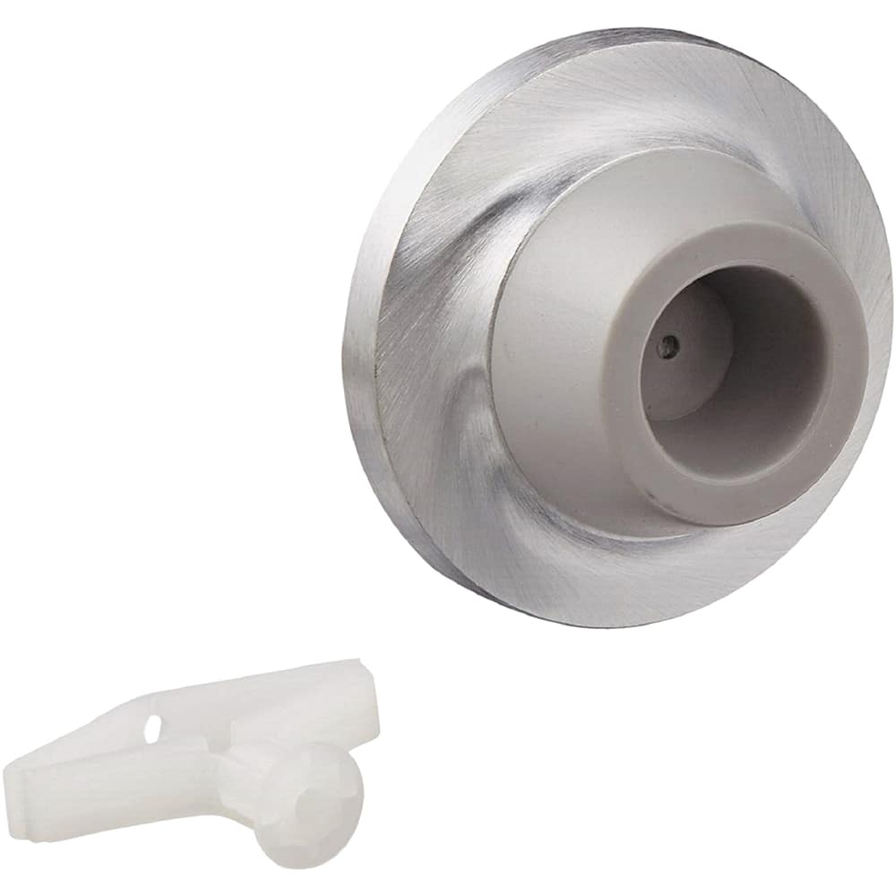 Rockwood - Stops; Type: Concave Bumper ; Finish/Coating: Satin Chrome ; Projection: 1 (Inch); Mount Type: Wall - Exact Tool & Supply
