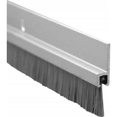 Pemko - Sweeps & Seals; Type: Brush Door Bottom Sweep ; Width (Inch): 1/4 ; Finish/Coating: Clear Anodized Aluminum ; Material: 6063-T6 Aluminum Alloy and Temper Retainer ; Back Strip Brush Width (Inch): 6 ; Bristle Length (Inch): 12.0000 - Exact Tool & Supply