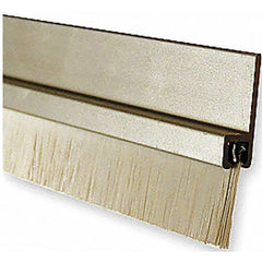 Pemko - Sweeps & Seals; Type: Brush Door Bottom Sweep ; Width (Inch): 1/4 ; Finish/Coating: Clear Anodized Aluminum ; Material: 6063-T6 Aluminum Alloy and Temper Retainer ; Back Strip Brush Width (Inch): 1 ; Bristle Length (Inch): 1.0000 - Exact Tool & Supply