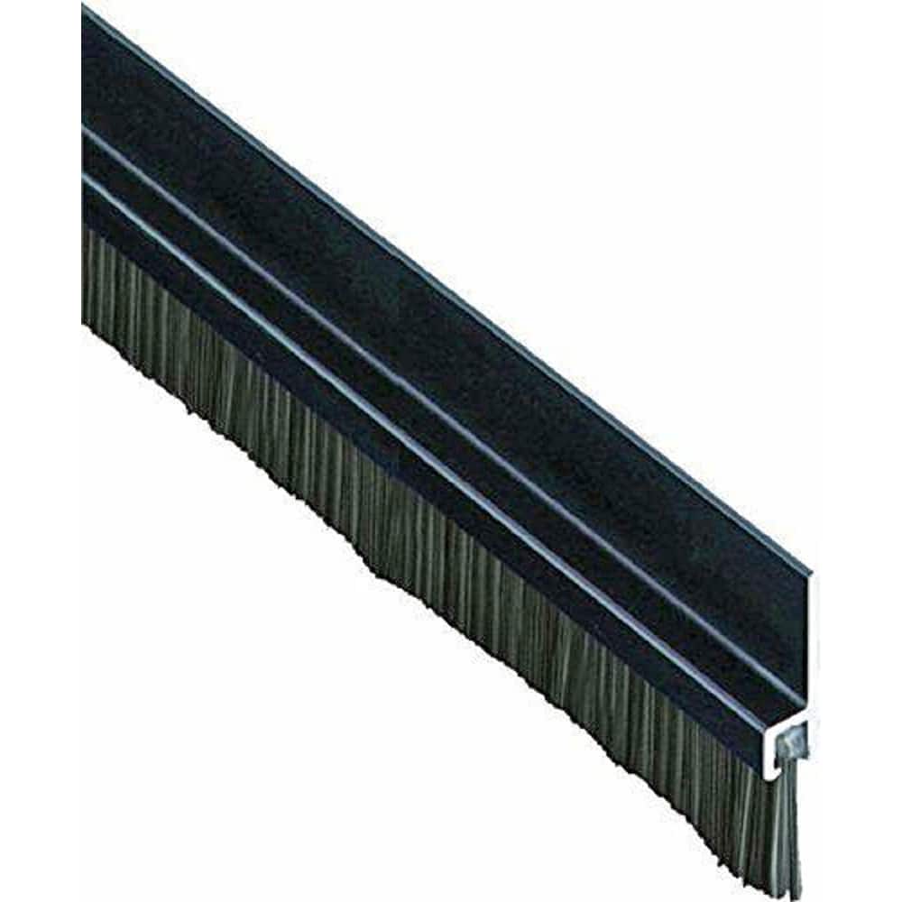 Pemko - Sweeps & Seals; Type: Brush Door Bottom Sweep ; Width (Inch): 1/4 ; Finish/Coating: Dark Bronze Anodized Aluminum ; Material: 6063-T6 Aluminum Alloy and Temper Retainer ; Back Strip Brush Width (Inch): 1 ; Bristle Length (Inch): 1.0000 - Exact Tool & Supply