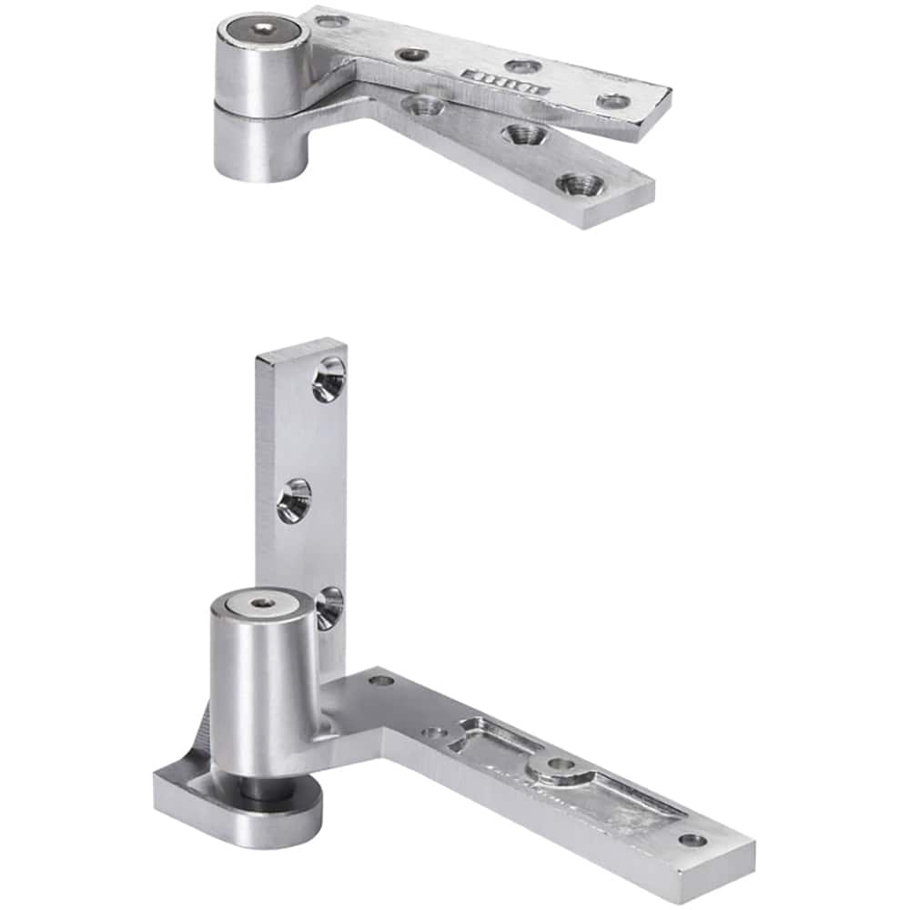 Rixson - Pivot Hinges; Finish/Coating: Satin Chrome ; Material: Brass ; Type: Offset Regular Jamb Attached Pivot ; Hand: Right Hand ; Leaf Height: 4-1/4 (Inch); Length (Inch): 5-1/2 - Exact Tool & Supply
