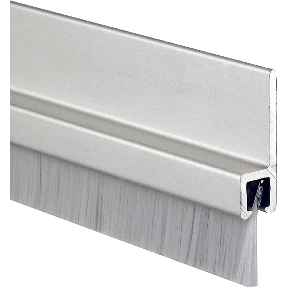 Pemko - Sweeps & Seals; Type: Standard Perimeter Gasketing Brush Meeting Stile Split Astragal ; Width (Inch): 1-1/8 ; Finish/Coating: Clear Anodized Aluminum ; Material: 6063-T6 Extruded Tempered Aluminum ; Back Strip Brush Width (Inch): 1 ; Bristle Leng - Exact Tool & Supply
