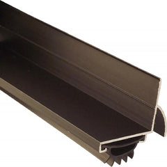 Pemko - Sweeps & Seals; Type: Drip Ledge L Shape Door Shoe ; Width (Inch): 1-1/4 ; Finish/Coating: Dark Bronze Anodized Aluminum ; Material: 6063-T6 Extruded Tempered Aluminum ; Back Strip Brush Width (Inch): 2 ; Bristle Length (Inch): 0.5000 - Exact Tool & Supply