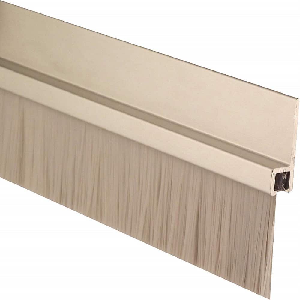 Pemko - Sweeps & Seals; Type: Brush Door Bottom Sweep ; Width (Inch): 1/4 ; Finish/Coating: Clear Anodized Aluminum ; Material: 6063-T6 Aluminum Alloy and Temper Retainer ; Back Strip Brush Width (Inch): 6 ; Bristle Length (Inch): 12.0000 - Exact Tool & Supply