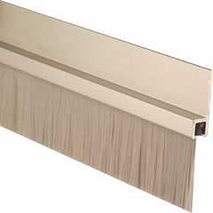 Pemko - Sweeps & Seals; Type: Brush Door Bottom Sweep ; Width (Inch): 1/4 ; Finish/Coating: Clear Anodized Aluminum ; Material: 6063-T6 Aluminum Alloy and Temper Retainer ; Back Strip Brush Width (Inch): 6 ; Bristle Length (Inch): 12.0000 - Exact Tool & Supply