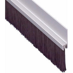 Pemko - Sweeps & Seals; Type: Brush Door Bottom Sweep ; Width (Inch): 1/4 ; Finish/Coating: Clear Anodized Aluminum ; Material: 6063-T6 Extruded Tempered Aluminum ; Back Strip Brush Width (Inch): 6 ; Bristle Length (Inch): 12.0000 - Exact Tool & Supply