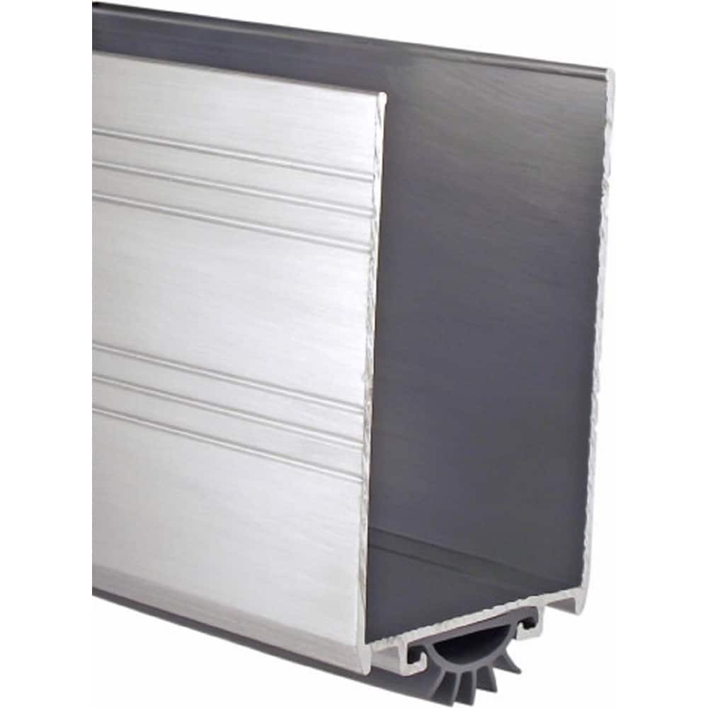 Pemko - Sweeps & Seals; Type: U-Shape Door Shoe with Kickplate ; Width (Inch): 1-1/4 ; Finish/Coating: Mill Finish Aluminum ; Material: 6063-T6 Aluminum Alloy and Temper Retainer ; Back Strip Brush Width (Inch): 3 ; Bristle Length (Inch): 0.5000 - Exact Tool & Supply