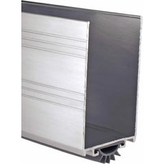 Pemko - Sweeps & Seals; Type: U-Shape Door Shoe with Kickplate ; Width (Inch): 1-1/4 ; Finish/Coating: Mill Finish Aluminum ; Material: 6063-T6 Aluminum Alloy and Temper Retainer ; Back Strip Brush Width (Inch): 3 ; Bristle Length (Inch): 0.5000 - Exact Tool & Supply