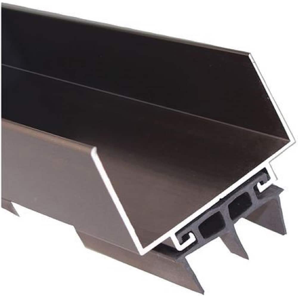 Pemko - Sweeps & Seals; Type: Notched U Shape Door Shoe ; Width (Inch): 1-3/4 ; Finish/Coating: Dark Bronze Anodized Aluminum ; Material: 6063-T6 Aluminum Alloy and Temper Retainer ; Back Strip Brush Width (Inch): 2 ; Bristle Length (Inch): 0.5000 - Exact Tool & Supply