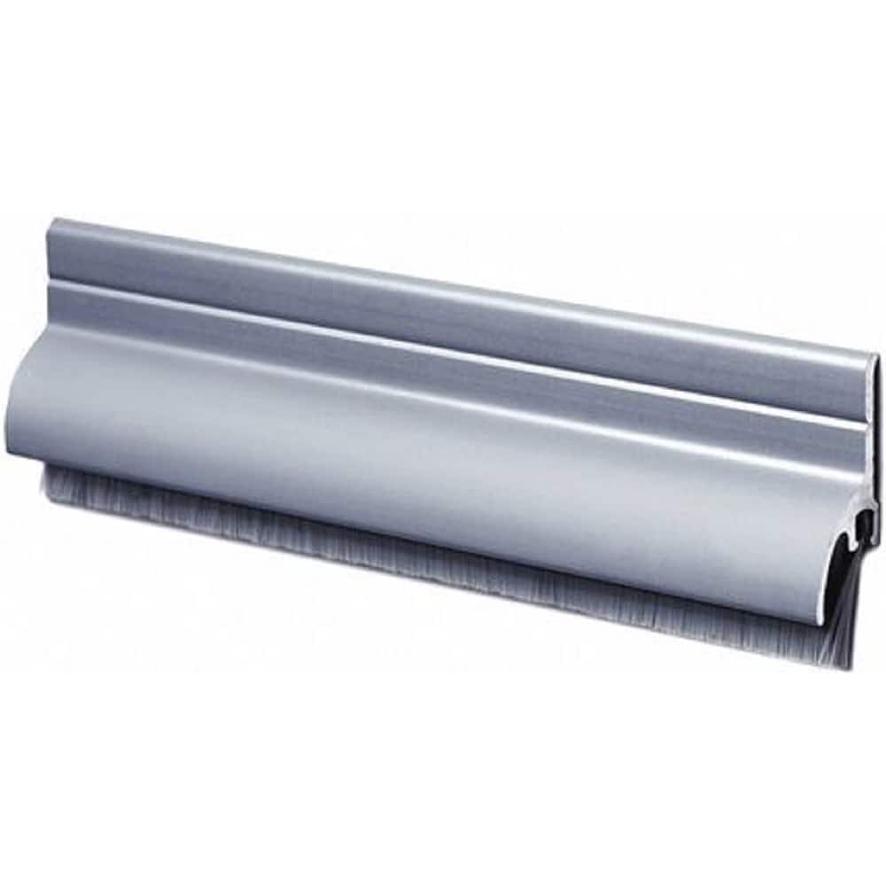 Pemko - Sweeps & Seals; Type: Door Bottom Sweep with Rain Drip ; Width (Inch): 1/2 ; Finish/Coating: Clear Anodized Aluminum ; Material: 6063-T6 Extruded Tempered Aluminum ; Back Strip Brush Width (Inch): 1.5 ; Bristle Length (Inch): 1.0000 - Exact Tool & Supply